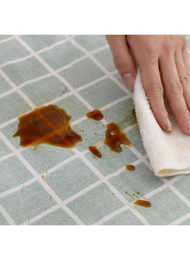 Checkered Waterproof Tablecloth – Linen Look – Easy-Clean PVC – 183×137 cm - Image 4